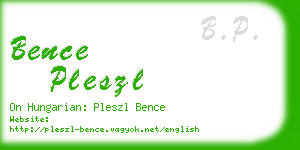 bence pleszl business card